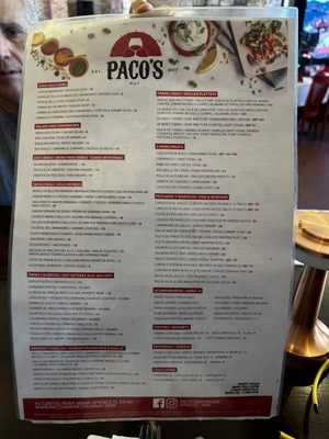 Menu photo 1 Paco's Way - Miami Miami Springs, FL Menu photo 1 Paco's Way - Miami Miami Springs, FL