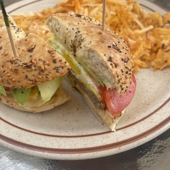 Ocean View Café - The Angie Bagel Breakfast Sandwich - Breakfast & Brunch Near Me - Manhattan Beach, California Ocean View Café - The Angie Bagel Breakfast Sandwich - Breakfast & Brunch Near Me - Manhattan Beach, California
