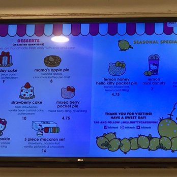 Hello Kitty Cafe - May 2022 menu -- with lemon treats as seasonal favorites! - Cafes Near Me - Irvine, California