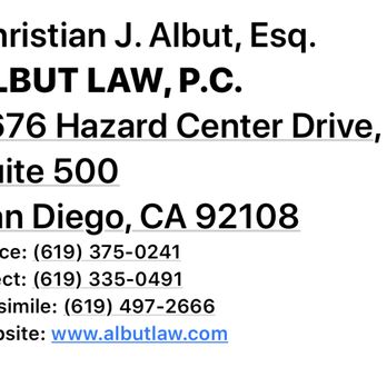 Albut Law - Here's the Lawyers Contact
Info !! - Business Law Near Me - San Diego, California Albut Law - Here's the Lawyers Contact
Info !! - Business Law Near Me - San Diego, California