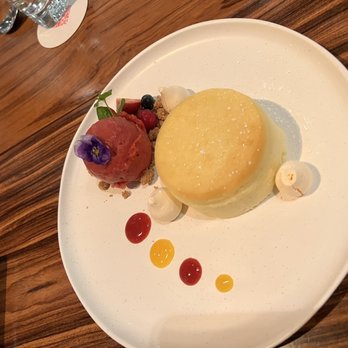 Morimoto Las Vegas - Japanese cheesecake with berry sorbet - Phenomenal! - Japanese Near Me - Las Vegas, Nevada Morimoto Las Vegas - Japanese cheesecake with berry sorbet - Phenomenal! - Japanese Near Me - Las Vegas, Nevada