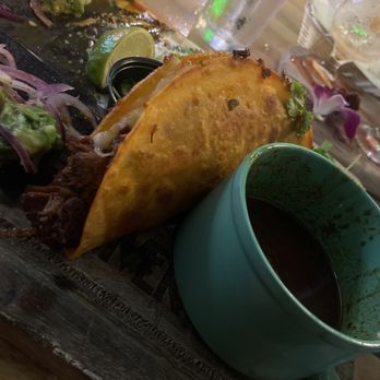 Kalaveras - Queso birria tacos (comes with 3) - Bars Near Me - Moreno Valley, California Kalaveras - Queso birria tacos (comes with 3) - Bars Near Me - Moreno Valley, California