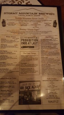 Menu photo 3 Stormy Mountain Brewing Chelan, WA Menu photo 3 Stormy Mountain Brewing Chelan, WA