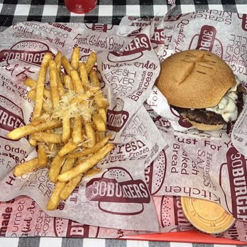 30 Burgers - The mushroom and Swiss burger was delicious, but the truffle fries were horrible! - Burgers Near Me - East Brunswick, New Jersey