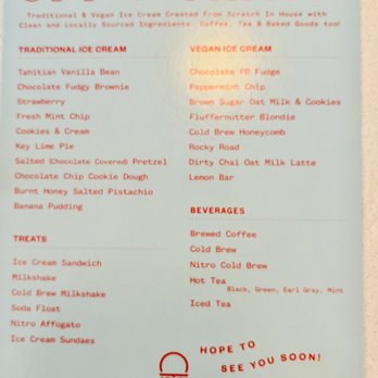 Off Track Ice Cream - Menu Card - Ice Cream & Frozen Yogurt Near Me - Charleston, South Carolina
