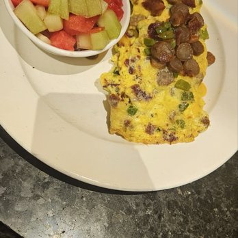 The Brass Fork - BYO Omelette Bacon, Sausage, Green Peppers and cheese - Cafes Near Me - Las Vegas, Nevada
