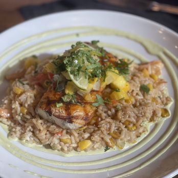Salt & Lime Cabo Grill - Coconut rice with Mahi Mahi - Seafood Near Me - Raleigh, North Carolina Salt & Lime Cabo Grill - Coconut rice with Mahi Mahi - Seafood Near Me - Raleigh, North Carolina