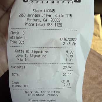 Cold Stone Creamery - Ice Cream & Frozen Yogurt Near Me - Ventura, California