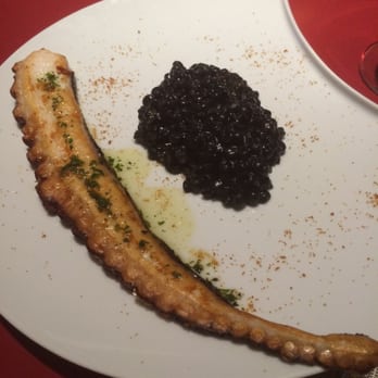Lago - Grilled octopus with squid-ink couscous. Excellent dish but will give you black lip gloss. - Italian Near Me - Las Vegas, Nevada Lago - Grilled octopus with squid-ink couscous. Excellent dish but will give you black lip gloss. - Italian Near Me - Las Vegas, Nevada