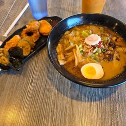 Ramen with a side of veggies 7. Black Garlic Ramen Ramen with a side of veggies 7. Black Garlic Ramen