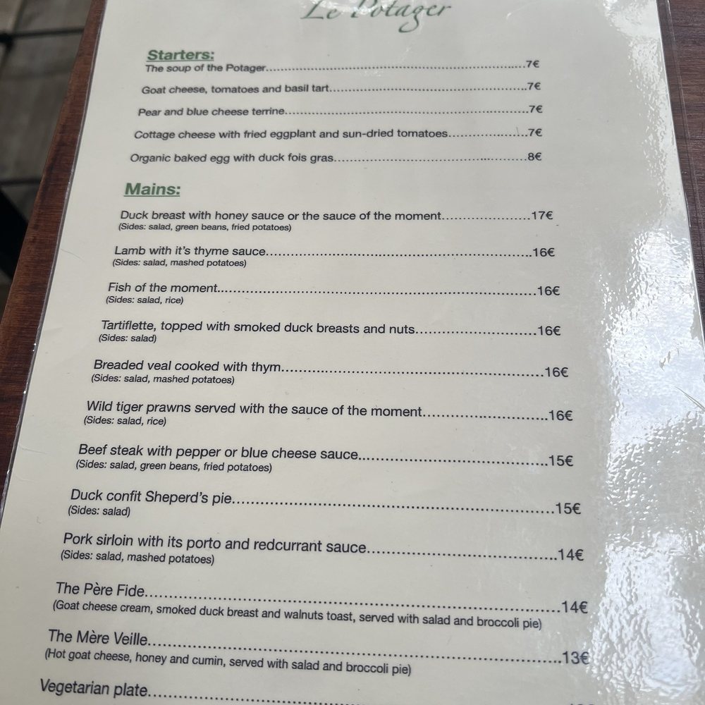 Le Potager du Père Thierry - Menu - French Near Me - Paris, 75 Le Potager du Père Thierry - Menu - French Near Me - Paris, 75