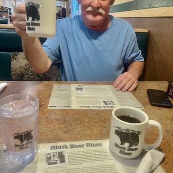 Black Bear Diner Palmdale - My brother sipping the great coffee - Diners Near Me - Palmdale, California
