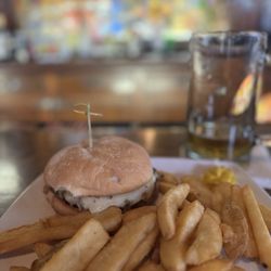 The Tap Room - Cheeseburger with Swiss & Steak Fries