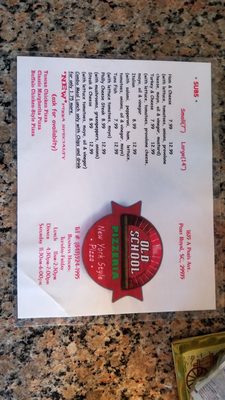 Menu photo 1 Old School Pizzeria Port Royal, SC