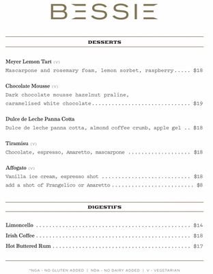 Menu photo 6 Bessie Christchurch, CAN