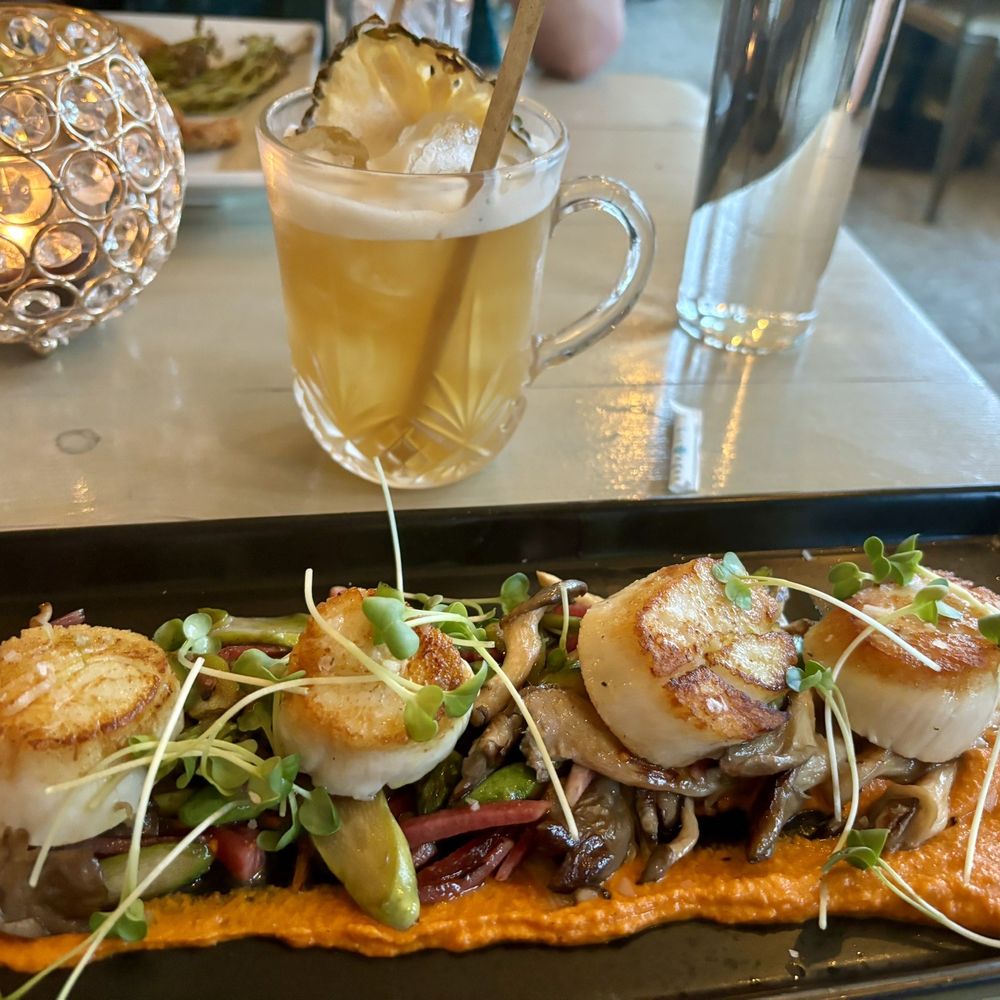 Seared Scallops and MTK Temptation Cocktail Seared Scallops and MTK Temptation Cocktail