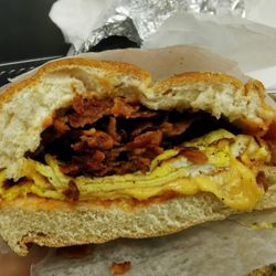 Tony’s Panini Grill Mineola - Bacon, egg and cheese on a roll