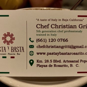 Pasta y Basta - Owner/Chef Christian is a great guy, loves to chat with all his clientele - Italian Near Me - Rosarito, BCN