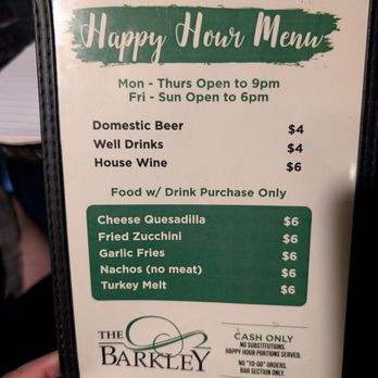 The Barkley Restaurant & Bar - Happy hour menu - Bars Near Me - South Pasadena, California The Barkley Restaurant & Bar - Happy hour menu - Bars Near Me - South Pasadena, California