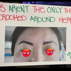 Arts Of Attraction - They can't even do an eyebrow tint properly. Bad. Uneven. Couldn't even tell that they let someone leave this way.