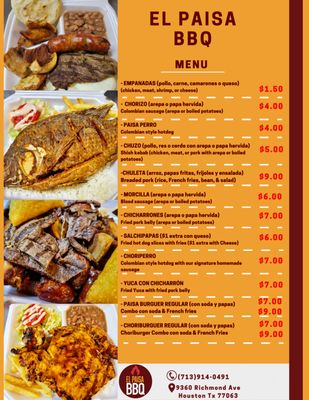 Menu photo 1 El Paisa Bbq Houston, TX