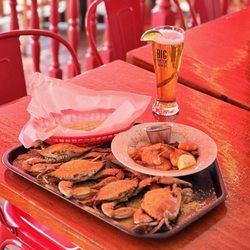 Claws Seafood House - Rehoboth Beach - Enjoy our fresh crabs with some Old Bay steamed shrimp paired with our Big Oyster Brewery, Atlantico Mexican lager.