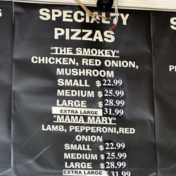 Q'S Halal Pizza - Specialty pizzas menu