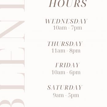 Blend Hair Studio - SALON HOURS - Hair Extensions Near Me - Merrick, New York Blend Hair Studio - SALON HOURS - Hair Extensions Near Me - Merrick, New York
