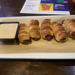 Pretzel Dogs - meh, mine were over cooked. Pretzel Dogs - meh, mine were over cooked.