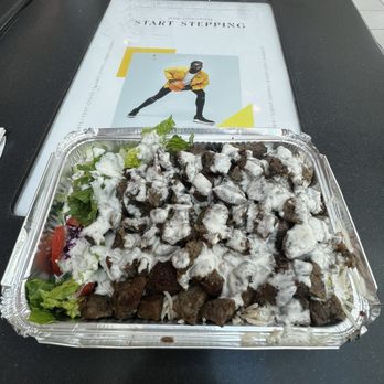 Baba’s Halal - Lamb platter. It comes with salad and rice underneath - Halal Near Me - Altamonte Springs, Florida Baba’s Halal - Lamb platter. It comes with salad and rice underneath - Halal Near Me - Altamonte Springs, Florida