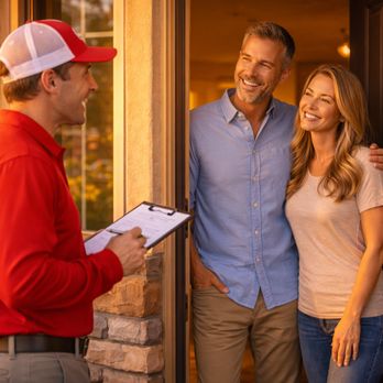 Canopy Pest Control - One of Canopy Pest Control's Technicians meet with clients. - Pest Control Near Me - San Tan Valley, Arizona Canopy Pest Control - One of Canopy Pest Control's Technicians meet with clients. - Pest Control Near Me - San Tan Valley, Arizona