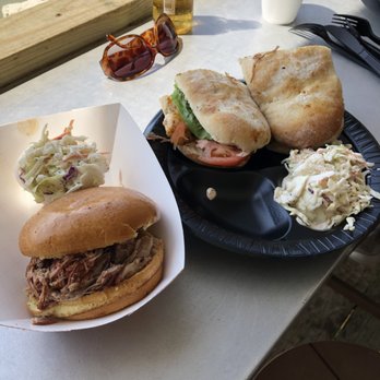 Captains BBQ - Pulled pork sandwich and shrimp po' boy. - Barbeque Near Me - Palm Coast, Florida