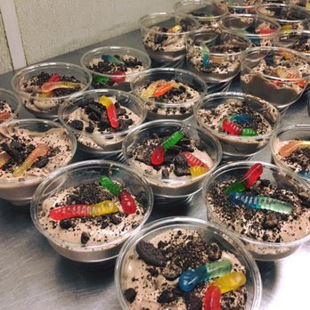 Hilltop Superette - a table of desserts with gummy worms - Sandwiches Near Me - Portland, Maine