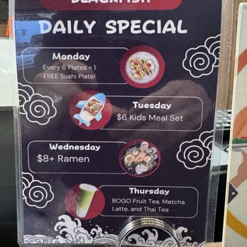 Blackfish Rotary Sushi - Daily Specials - Conveyor Belt Sushi Near Me - Buffalo Grove, Illinois Blackfish Rotary Sushi - Daily Specials - Conveyor Belt Sushi Near Me - Buffalo Grove, Illinois