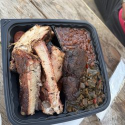 L and J’s BBQ - Barbecue ribs, chicken, hot links, baked beans