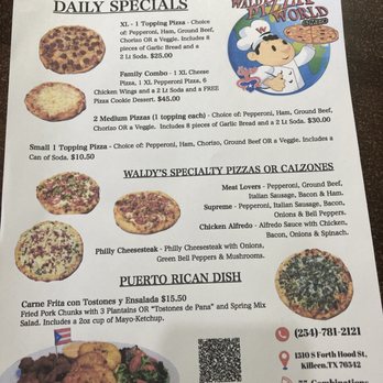 Waldy’s Pizza World & More - Daily specials - Italian Near Me - Killeen, Texas