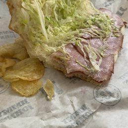 A very thin amount of meat on my sandwich.