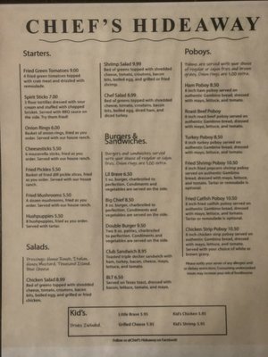 Menu photo 4 Chief’s Hideaway Calhoun, LA