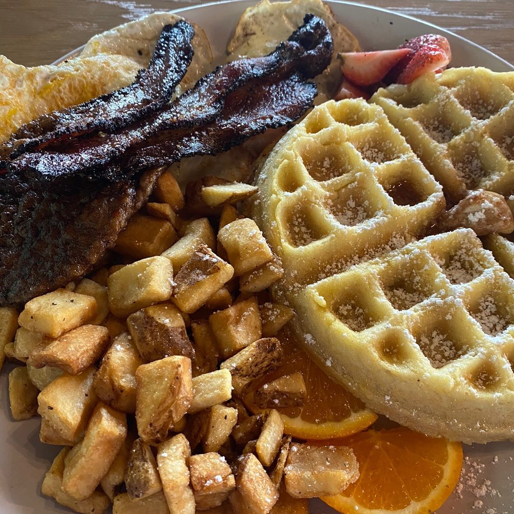 Scrambl'd - The OG Breakfast with a waffle. Eggs over medium. All was perfection. - Breakfast & Brunch Near Me - Oklahoma City, Oklahoma Scrambl'd - The OG Breakfast with a waffle. Eggs over medium. All was perfection. - Breakfast & Brunch Near Me - Oklahoma City, Oklahoma
