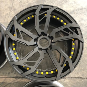 Ubreakwheelfix - Satin Black with Gloss Yellow Hardware - Wheel & Rim Repair Near Me - North Miami, Florida Ubreakwheelfix - Satin Black with Gloss Yellow Hardware - Wheel & Rim Repair Near Me - North Miami, Florida