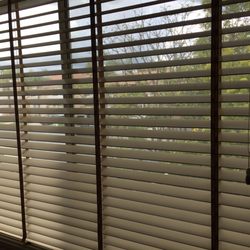 Queen of Shades - These are the blinds we go for a different room (cream colored blind with a beige strip)