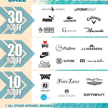 Golfio SuperStore - 30% OFF select premium brands
 20% OFF popular styles
 10% OFF additional apparel brands - Golf Equipment Near Me - Walnut, California