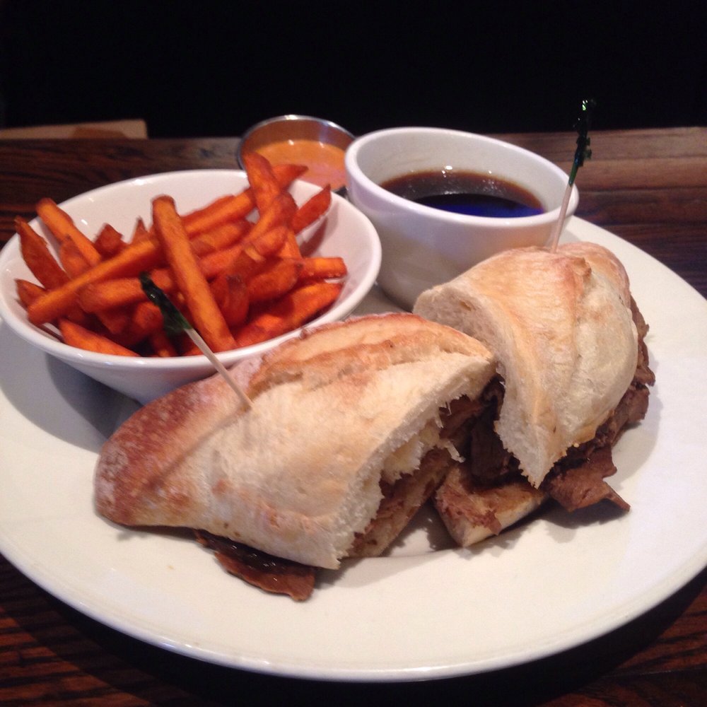 Beef dip with sweet potato fries Beef dip with sweet potato fries