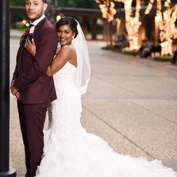 DoubleDutch Beauty Studio - We love our brides! Jalyn booked our signature bridal application and chose a bold lip to compliment her groom's suit!