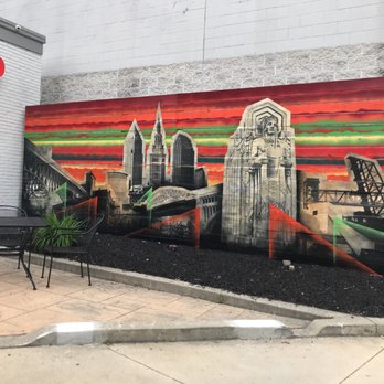 Pulp Juice And Smoothie Bar - a mural of a city - Juice Bars & Smoothies Near Me - Cleveland, Ohio