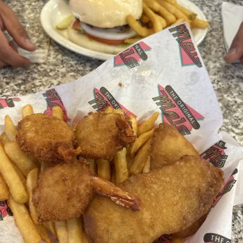 The Original Mels Diner - CLASSIC MELBURGER WITH CHEESE and seafood combo - Diners Near Me - Roseville, California The Original Mels Diner - CLASSIC MELBURGER WITH CHEESE and seafood combo - Diners Near Me - Roseville, California