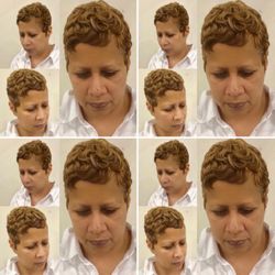 Shear Designs ll and Hair Restoration Company - Blonde color & pixie style