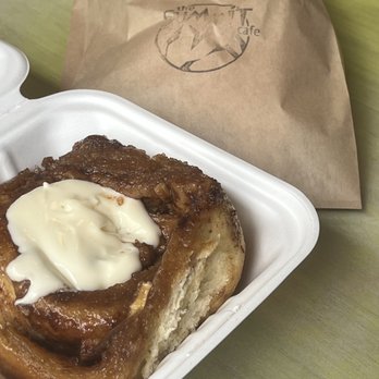 The Summit Cafe - Cinnamon roll with cream cheese icing - Breakfast & Brunch Near Me - Canmore, Alberta The Summit Cafe - Cinnamon roll with cream cheese icing - Breakfast & Brunch Near Me - Canmore, Alberta