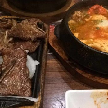 Tang Restaurant - The set (20$) la galbi with seafood spicy stew - Korean Near Me - Flushing, New York Tang Restaurant - The set (20$) la galbi with seafood spicy stew - Korean Near Me - Flushing, New York