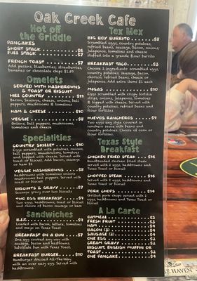Menu photo 3 Oak Creek Cafe Dripping Springs, TX Menu photo 3 Oak Creek Cafe Dripping Springs, TX